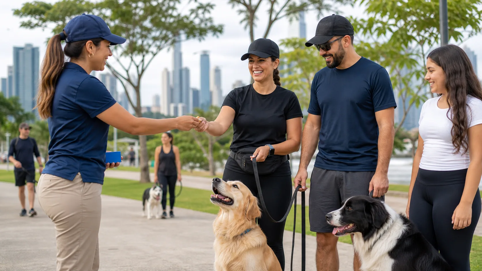 Familias y mascotas participan en una caminata apoyada por Bubbles