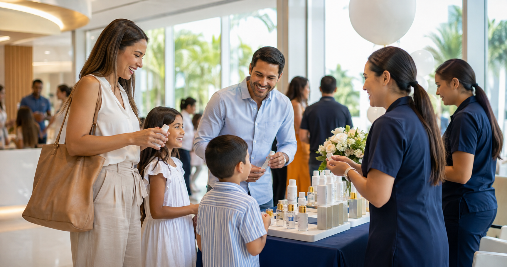 Familias participan en una feria de bienestar junto a Gotas de Oro en The Panama Clinic