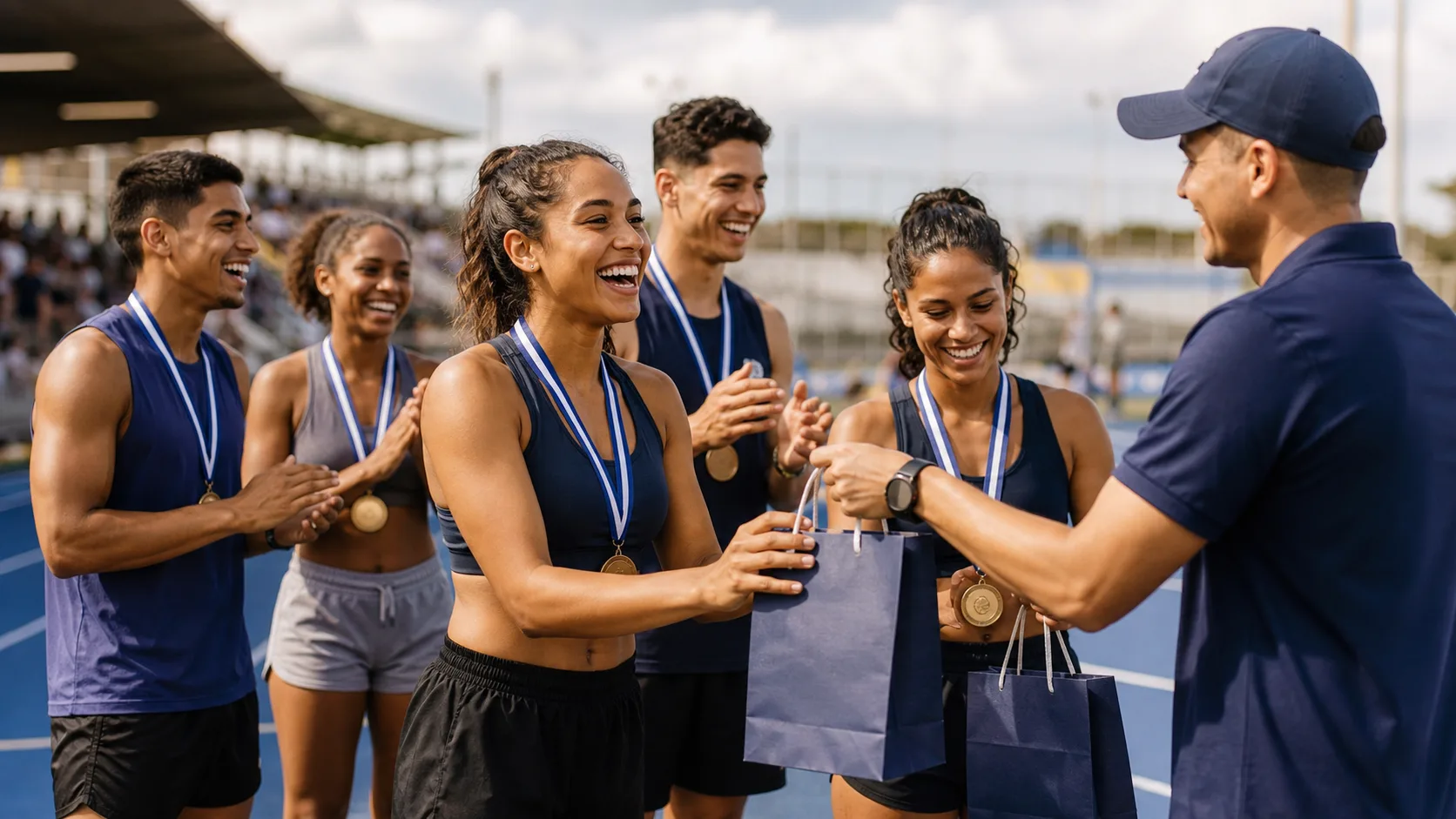 Deportistas reciben un reconocimiento durante una jornada apoyada por Gotas de Oro e Instituto Español